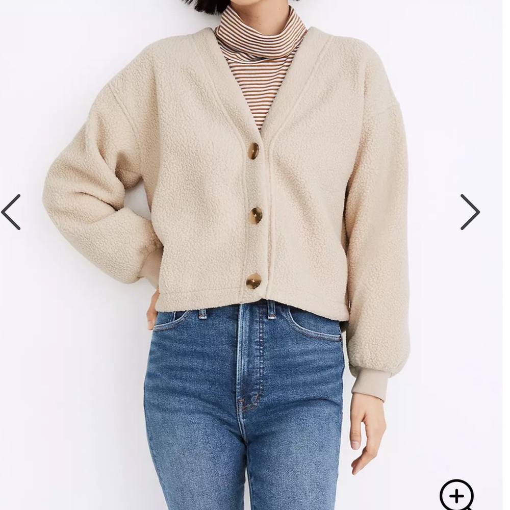 Madewell Fleece Cropped Cardigan